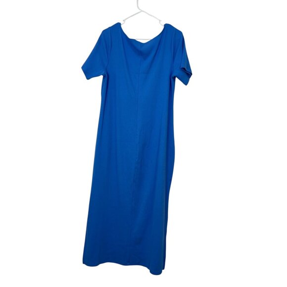 Old Navy Womens Blue Short Sleeve Fitted Midi Dress SZ XL Stretchy Comfort - Picture 8 of 13